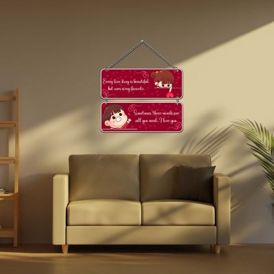 GIFTMEBAZAR Romantic Love Wall Hanging Wall Art Love Theme For Bedroom, Living Room Decoration Gift For Valentines Day, Birthday, Anniversary